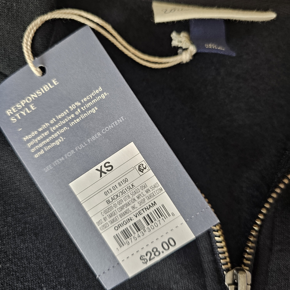 Black Quarter-Zip Women Top - Picture 3 of 5